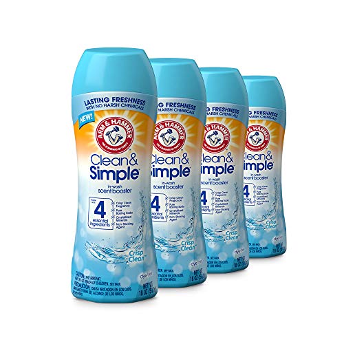 Arm & Hammer Clean & Simple In-wash Scent Booster – Crisp Clean, 18 Oz (Pack of 4)