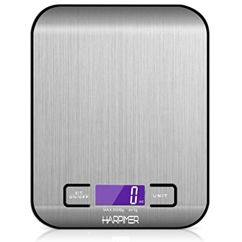 Digital Kitchen Scales Electric Food Scales, 5kg / 11lb with LCD Display, Electronic Cooking Scale for Home, Kitchen, Batteries Included