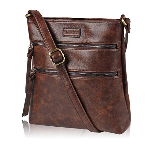 Crossbody Purse for Women, Soft Leather Women’s Shoulder Handbags, Medium Size Zipper Pocket Adjustable Strap