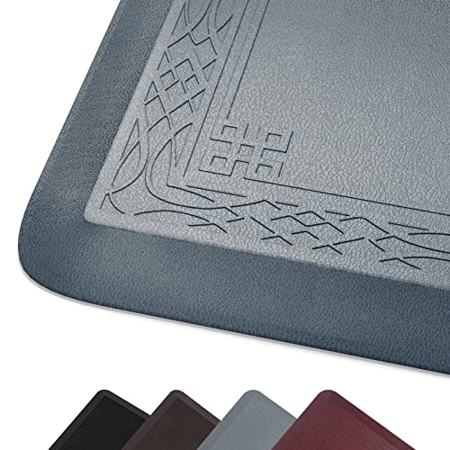 Anti Fatigue Kitchen Mat by DAILYLIFE, 3/4″ Thick Kitchen Floor Mat, Standing Comfort Mat for Home, Office, Garage – Non-Slip Bottom, Cushioned, Waterproof & Easy-to-Clean (20″ x 42″, Grey)