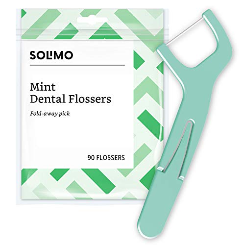 Amazon Brand – Solimo Mint Dental Flossers, 90 Count