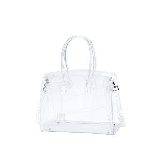 Torostra Fashion Clear PVC Purse Bags for Womens See Through Plastic Bag for Working Waterprof Transparent Handbags