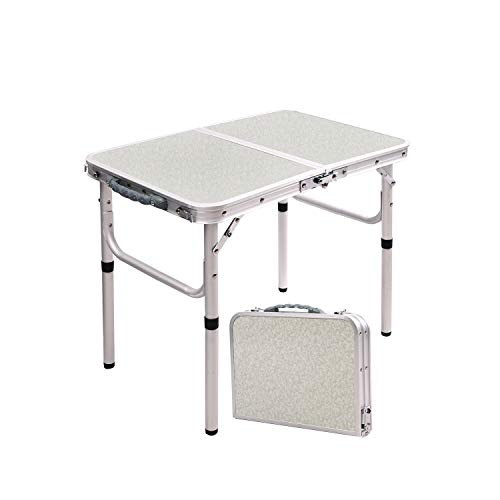 RedSwing Small Folding Table Portable 2 Feet, Small Foldable Table Adjustable Height, Lightweight Aluminum Camping Table, 23.6″x15.7″x10.2″/19″