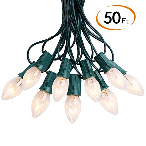 Vintage C9 Christmas Lights Outdoor, 50 FT C9 String Lights for Christmas Decorations Holiday Party Indoor Room Outdoor Roofline Backyard Garden Patio Cafe Home Decoration, E17 Base, 50 +2 Bulbs | The Storepaperoomates Retail Market - Fast Affordable Shopping