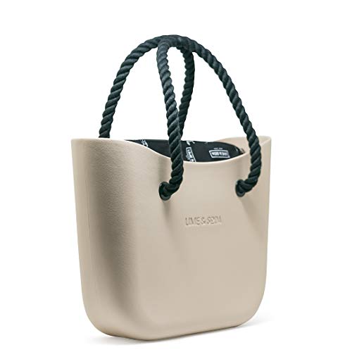 Lime & Soda Women’s Handbag – Made of Foam Rubber – EVA bag with Rope Handles – Women Lightweight Tote Bag (Cream)