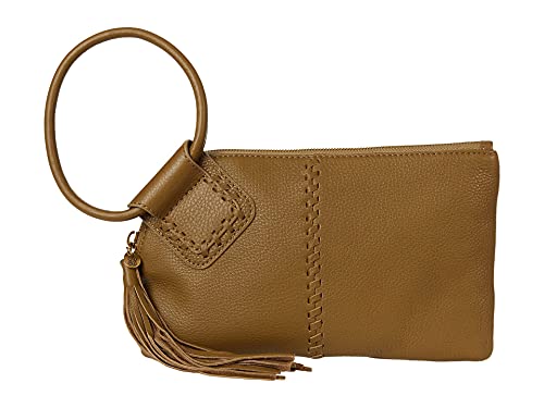 Hobo Sable Leather Wrist Loop Handbags for Women – Polyester Lining, One Interior Slip Pocket, and Six Card Slots Bag Aloe One Size One Size