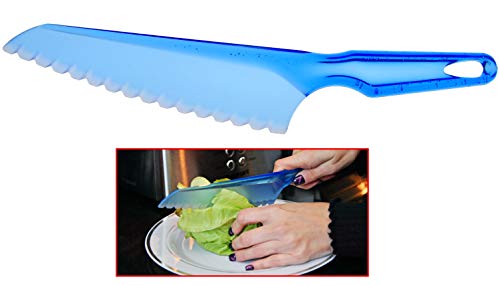 HOME-X Plastic Lettuce Serrated Knife, Slicing Utensil for Salad, Cake, Bread, Cabbage, or Tomatoes