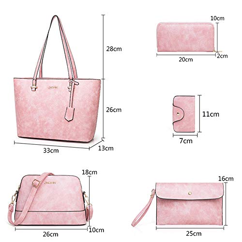 Handbag Set for Women 5 Pack Tote Purse Handbags Set PU Leather Satchel Shoulder Crossbody Wallet Card Holder Bag Set, Brown | The Storepaperoomates Retail Market - Fast Affordable Shopping