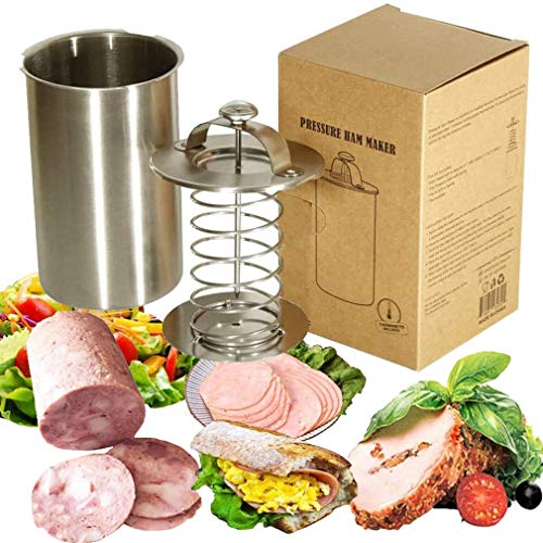 Meao Stainless Steel Ham Sandwich Meat Press Maker for Making Healthy Homemade Deli Meat Come – Kitchen Bacon Meat Pressure Cookers Boiler Pot Pan Stove