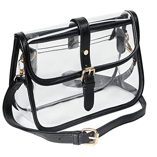 Y&R Direct Clear Saddle Crossbody Bag Gift for Women Clear Purses for Stadium Concert Gameday Magnetic Closure