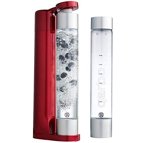 Twenty39 Qarbo – Sparkling Water Maker and Soda Streaming Carbonator machine for home Infuses Flavor while Carbonating Beverages (Metallic Red)