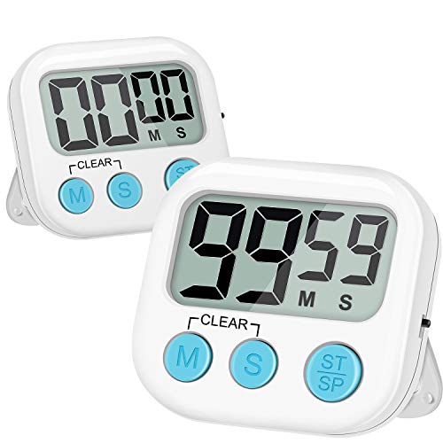 UMIKAkitchen Kitchen Timer, 2 Pack Large Digits Classroom Timer for Kids,Simple Operation Magnetic Timers, Digital Timer for Cooking -White | The Storepaperoomates Retail Market - Fast Affordable Shopping