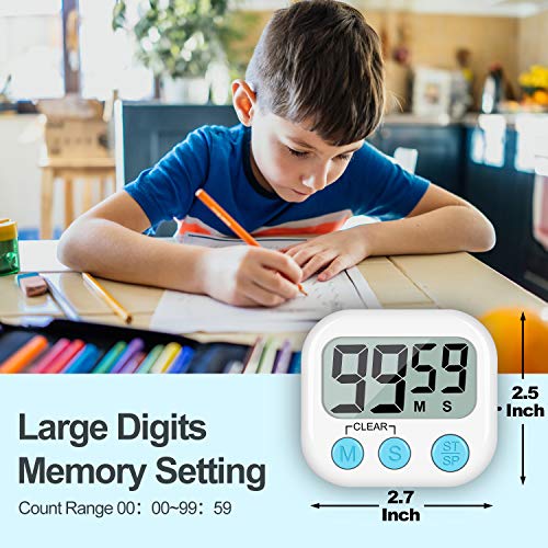 UMIKAkitchen Kitchen Timer, 2 Pack Large Digits Classroom Timer for Kids,Simple Operation Magnetic Timers, Digital Timer for Cooking -White | The Storepaperoomates Retail Market - Fast Affordable Shopping
