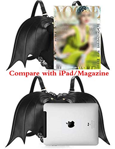 Rullar Punk Women Backpack Victorian Wings PU Daypack Rucksack Purse Gothic Lace Shoulder Bag Black | The Storepaperoomates Retail Market - Fast Affordable Shopping
