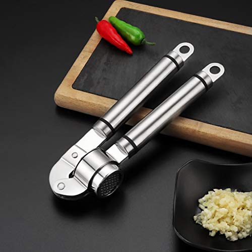 Liyes Stainless Steel Garlic Press, Crusher Squeezer, Chopper Home Kitchen Mincer Tool – Easy Clearing, Safe Using and User-Friendly – for Any Occasion