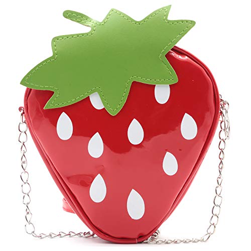 HXQ Strawberry CrossBody Purse Bag,PU Phone Shoulder Wallet for Women Girl
