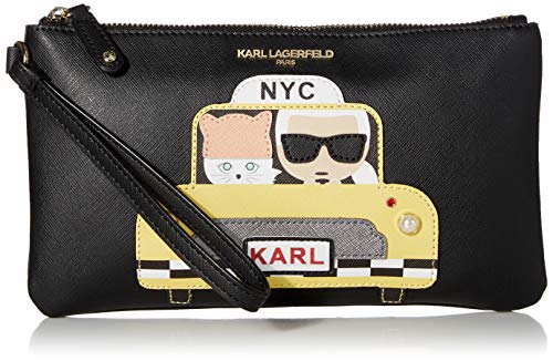 Karl Lagerfeld Paris womens Novelty Large Wristlet, Taxi Yellow, 1 SZ US