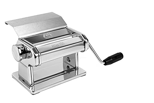 Pasta Maker Machine Hand Crank – Stainless Steel Roller Cutter Manual Noodle Makers Making Tools Rolling Press Kit Kitchen Accessories Best for Homemade Noodles Spaghetti Fresh Dough