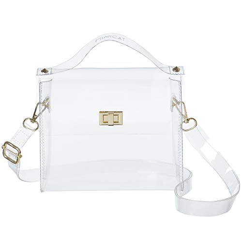 AOCINA Clear Crossbody Purse Bag, PGA Stadium Aprroved Clear Handbags for Work, Concerts, Sports Events(A-Clear-Horizontal)