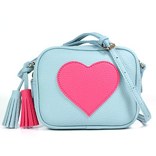 Lightweight Small Crossbody Purse Bag Leather with Tassel for Girls Women with Adjustable Straps Design in Italy (Sky Blue)