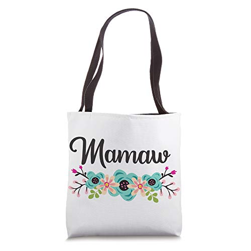 Mamaw Gifts From Grandkids Floral Personalized Name Gift Tote Bag