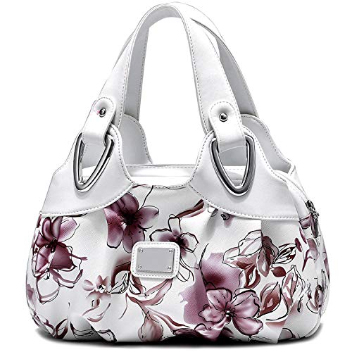 Barsine Vegan Leather Purse for Women Fashion Hobo Style Floral Handbag