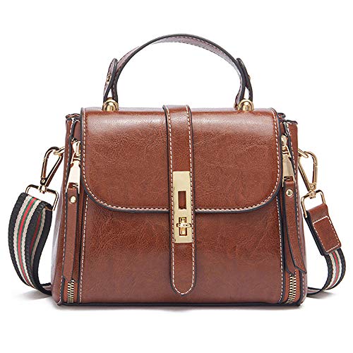 Crossbody Purse for Women Shoulder Bag Soft Leather Waterproof Fashion Handbag Small Upgrade (brown)