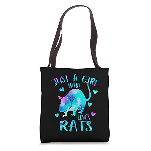Just a Girl Who Loves Rats Cute Rat Lover Galaxy Theme Girls Tote Bag