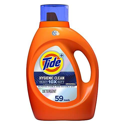 Tide Hygienic Clean Heavy 10X Duty Laundry Detergent Liquid Soap, Original Scent, He Compatible, 59 Loads, 92 Fl Oz