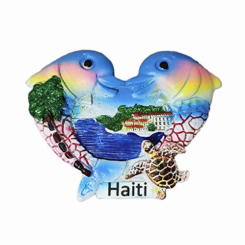 Haiti 3D Dolphins Fridge Magnet Souvenir Gift,Handmade Home & Kitchen Decoration Haiti Refrigerator Magnet Collection