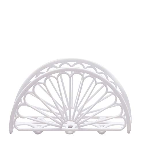Simply Elegant Fan Plastic Napkin Holders – Tissue Paper Holder for Kitchens, Restaurants, Tables, Home Decor – 6″L x 3″Hw x 1.5″D – 12-Pack – White