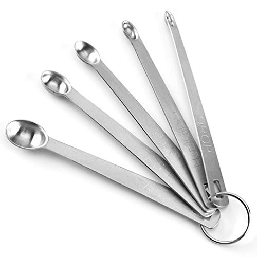Teensery 5 Pcs Stainless Steel Measuring Spoons Mini Spoon for Home Kitchen Baking Cooking