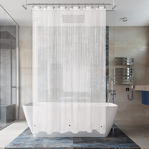 Barossa Design Plastic Shower Liner Clear – Premium PEVA Shower Curtain Liner with Rustproof Grommets and 3 Magnets, Waterproof Cute Lightweight Shower Curtains for Bathroom – Clear, 71X72