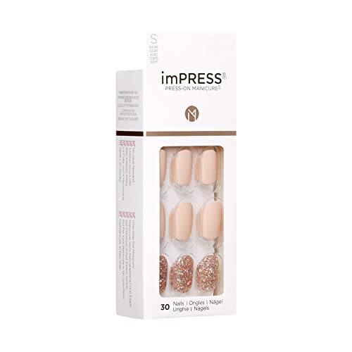 KISS imPRESS Press-On Manicure, Nail Kit, PureFit Technology, Short Press-On Nails, Evanesce, Includes Prep Pad, Mini File, Cuticle Stick, and 30 Fake Nails | The Storepaperoomates Retail Market - Fast Affordable Shopping