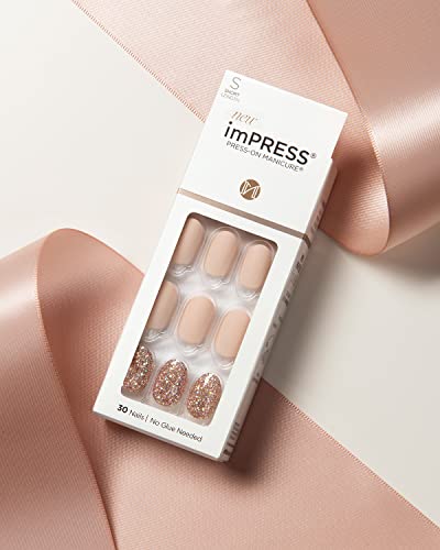 KISS imPRESS Press-On Manicure, Nail Kit, PureFit Technology, Short Press-On Nails, Evanesce, Includes Prep Pad, Mini File, Cuticle Stick, and 30 Fake Nails | The Storepaperoomates Retail Market - Fast Affordable Shopping