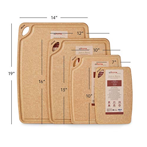 Elihome MEDIUM Cutting Board for Kitchen, Natural Wood Fiber Composite, Dishwasher Safe, Eco-Friendly, Juice Grooves, Non-Porous, Reversible, BPA Free, Made in USA, 13″x 10″x 1/4” | The Storepaperoomates Retail Market - Fast Affordable Shopping