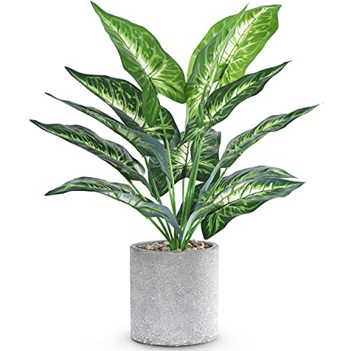 WUKOKU 16″ Small Fake Plants Artificial Potted Faux Plants Desk Plant for Home Office Farmhouse Kitchen Shelf Indoor Decor