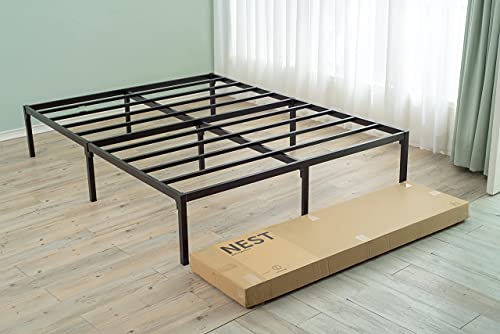 UrbanLab NEST Slumber Metal Platform Queen Size Bed Frame | QuickLock Ready in 5 Min | Quiet & Sturdy | 14 Inch Mattress Foundation | No Box Spring Needed | Non-Slip & Easy Assembly | The Storepaperoomates Retail Market - Fast Affordable Shopping