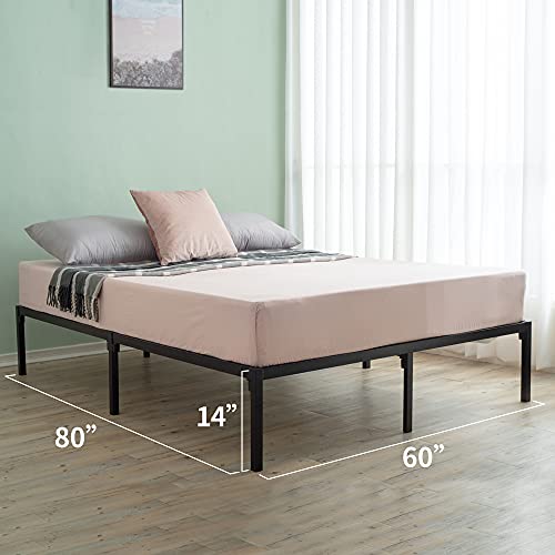 UrbanLab NEST Slumber Metal Platform Queen Size Bed Frame | QuickLock Ready in 5 Min | Quiet & Sturdy | 14 Inch Mattress Foundation | No Box Spring Needed | Non-Slip & Easy Assembly | The Storepaperoomates Retail Market - Fast Affordable Shopping