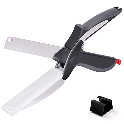 Kitchen Smart Cutter, Clever Food Choppers, Steel Knife With Cutting Board Built-in-Use for Quick and Easy Cutting in Your Kitchen as Food Scissors, Vegetable Slicer, Fruit Cutter