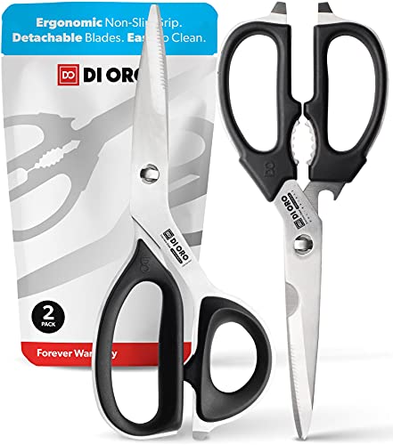 DI ORO Kitchen Scissors Heavy Duty Dishwasher Safe – Kitchen Scissors for Food, Meat, & Poultry – Stainless Steel Kitchen Shears that Come Apart – Professional & Sharp Multipurpose Cooking Scissors
