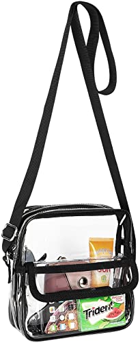 HULISEN Clear Crossbody Purse, Stadium Approved Clear Purse with Front Extra Pocket for Concert