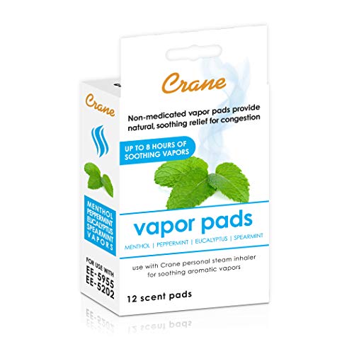 Crane Menthol-Eucalyptus Universal Vapor Pads, 12 Pack, for use Droplets, Corded Inhaler, Warm Mist humidifier | The Storepaperoomates Retail Market - Fast Affordable Shopping