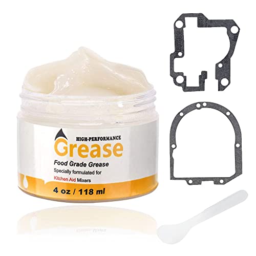 4 Oz Food Grade Grease for kitchen Aid Stand Mixer – by Huthbrother, Universally for kitchen Stand Mixer, Mixer Gear Attachments, Include Gasket 9709511 4162324 With Spatula, NSF-H1 Accredited.