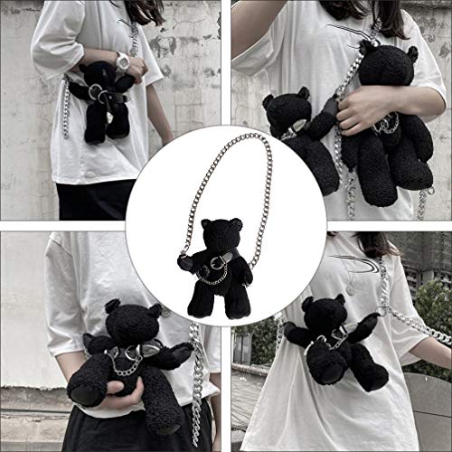 TENDYCOCO Crossbody Bag with Chain Stuffed Animal Purse Teddy Bear Purse Gothic Purse | The Storepaperoomates Retail Market - Fast Affordable Shopping
