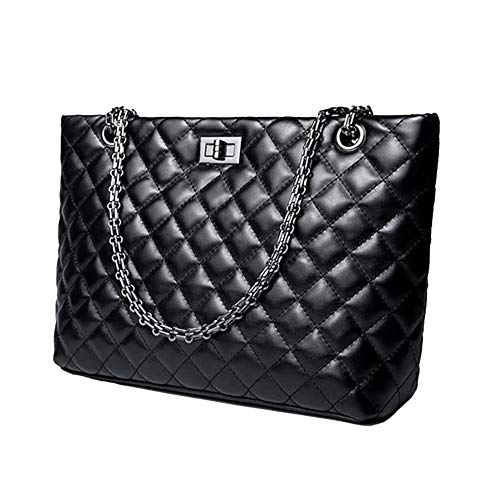 Shoulder Bag for Women Handbag Purse Leather Fashion Upgrade with Chain Strap (black1)