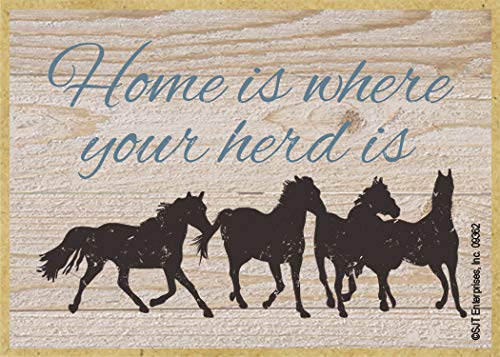 SJT ENTERPRISES, INC. Home is Where Your Herd is (Band of Horses) – Farm & Country Themed Wood Fridge Magnet – Measures 2.5″ x 3.5″ x 1/8″ Thick (SJT09362)