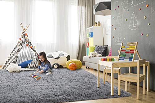TWINNIS Super Soft Shaggy Rugs Fluffy Carpets, 3×5 Feet, Indoor Modern Plush Area Rugs for Living Room Bedroom Kids Room Nursery Home Decor, Upgrade Anti-Skid Durable Rectangular Fuzzy Rug, Grey | The Storepaperoomates Retail Market - Fast Affordable Shopping
