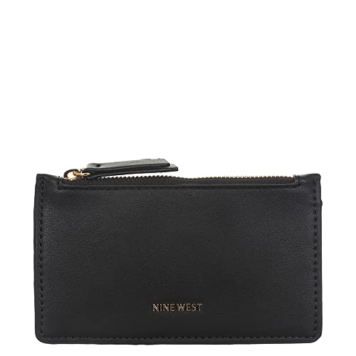 NINE WEST womens Lawson Coin CARD CASE, Black, One Size US