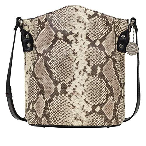 Patricia Nash Lavello Leather Crossbody Bucket Bag – Python